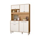 Ver imagem 2 de Armário para Cozinha Pequena 6 Portas 1 Gaveta 120 Cm Freijó Off White Cristal Erva Doce Nicioli