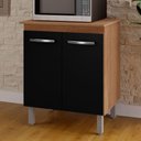 Ver imagem 2 de Balcão Multiuso com Tampo 70 Cm 2p Serena Savana Preto Mobbs