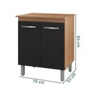 Ver imagem 3 de Balcão Multiuso com Tampo 70 Cm 2p Serena Savana Preto Mobbs