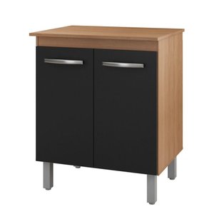 Balcão Multiuso com Tampo 70 Cm 2p Serena Savana Preto Mobbs