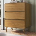 Ver imagem 3 de Cômoda Quarto 77cm 3 Gavetas Pés Palito Nuvia Castanho C06 - Mpozenato