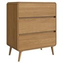 Ver imagem 1 de Cômoda Quarto 77cm 3 Gavetas Pés Palito Nuvia Castanho C06 - Mpozenato