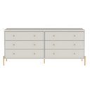 Ver imagem 4 de Cômoda com 6 Gavetas e 2 Mesas de Cabeceira Jasper - Off White Fosco com Dourado