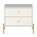 Ver imagem 5 de Cômoda com 6 Gavetas e 2 Mesas de Cabeceira Jasper - Off White Fosco com Dourado