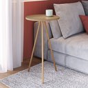 Ver imagem 2 de Mesa Lateral de Apoio com Pés Metálicos 35x35cm 27942 Artesano - Hanover/dourado