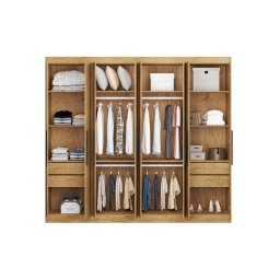 Guarda Roupas Casal 8 Portas 4 Gavetas Mayara Araplac Freijo/Carbono - 2