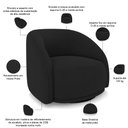 Ver imagem 4 de Kit Sofá 4 Lugares Eron 240cm com Poltrona Giratória Angelina M03 Veludo Preto - Lyam Decor
