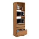 Ver imagem 3 de Kit Forno 700mm 4 Portas 3 Gavetas de Madeira Marrom/Canela