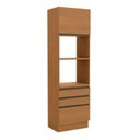 Ver imagem 1 de Kit Forno 700mm 4 Portas 3 Gavetas de Madeira Marrom/Canela