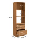Ver imagem 4 de Kit Forno 700mm 4 Portas 3 Gavetas de Madeira Marrom/Canela