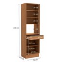 Ver imagem 4 de Kit Forno 700mm 4 Portas 1 Gaveta de Madeira Marrom/Canela