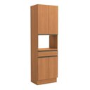 Ver imagem 1 de Kit Forno 700mm 4 Portas 1 Gaveta de Madeira Marrom/Canela