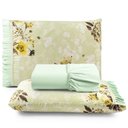 Ver imagem 1 de Jogo de Lençol Afrodite King 3 Peças Algodão 180 Fios Estampa Floral - Verde