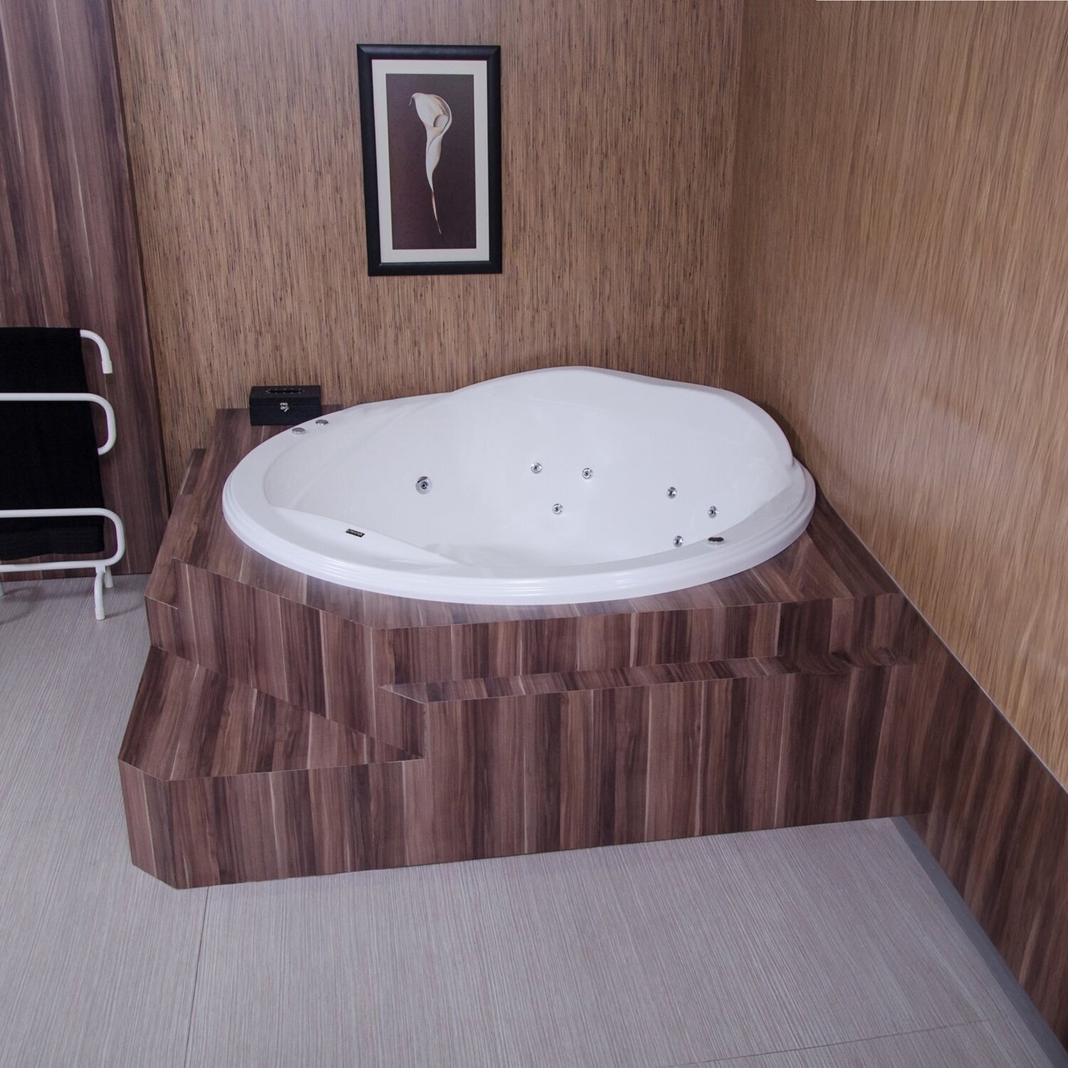 Banheira Hidromassagem Sollene Redonda em Gel Coat Luxo com Aquecedor - Ø180cm - Volume Ideal 425 Li - 110V - 1