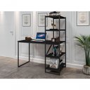 Ver imagem 3 de Mesa para Escritório Retangular Alero Industrial 5 Prateleiras MDP 130cm Preto Art Panta