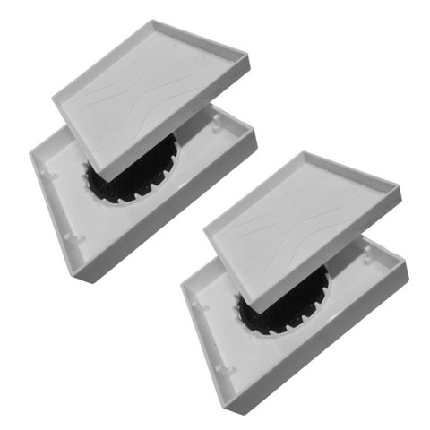 Kit 2 Ralo Oculto 15x15 Invisivel P/ Piso Porcelanato Branco