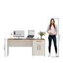 Ver imagem 4 de Kit Home Office Mesa 164cm + Armário Multiuso Alaska - Freijó/Off White