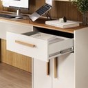Ver imagem 2 de Kit Home Office Mesa 164cm + Armário Multiuso Alaska - Freijó/Off White
