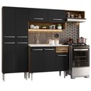 Ver imagem 3 de Armário de Cozinha Compacta 229cm com Pia Rustic/Preto Emilly Madesa 12