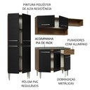 Ver imagem 5 de Armário de Cozinha Compacta 229cm com Pia Rustic/Preto Emilly Madesa 12