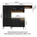 Ver imagem 4 de Armário de Cozinha Compacta 229cm com Pia Rustic/Preto Emilly Madesa 12