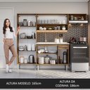 Ver imagem 6 de Armário de Cozinha Compacta 229cm com Pia Rustic/Preto Emilly Madesa 12