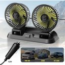 Ver imagem 4 de Ventilador Duplo 12V para Cabine Automotiva Ajustavel 360 Carro Caminhao Dias Quentes Verao 2 Veloci