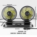 Ver imagem 3 de Ventilador Duplo 12V para Cabine Automotiva Ajustavel 360 Carro Caminhao Dias Quentes Verao 2 Veloci