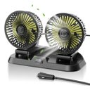 Ver imagem 1 de Ventilador Duplo 12V para Cabine Automotiva Ajustavel 360 Carro Caminhao Dias Quentes Verao 2 Veloci
