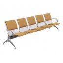 Ver imagem 2 de Cadeira Longarina Aeroporto 5 Lugares com Estofado Cor:bege