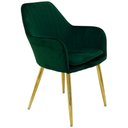 Ver imagem 2 de Kit 3 Cadeiras Poltrona Lines Base Dourada Recepção Sala Decorativa Suede