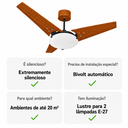 Ver imagem 5 de Ventilador de Teto Venti-Delta Munique Inverter 55W Bivolt 95cm 3 Pás MDF com Controle Remoto e Lust
