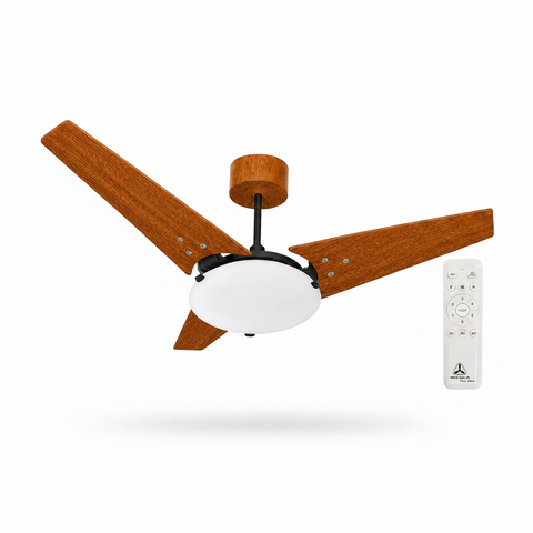 Ventilador de Teto Venti-Delta Munique Inverter 55W Bivolt 95cm 3 Pás MDF com Controle Remoto e Lust