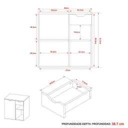 Gabinete de Banheiro 60 Cm 1 Porta com Cuba Romana Mármore Branco - 7