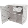 Gabinete de Banheiro 60 Cm 1 Porta com Cuba Romana Mármore Branco - 2