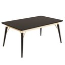 Ver imagem 1 de Mesa Jantar Netuno 6 Lugares 160x100 Cm Pés Madeira Metal Vidro Preto