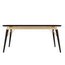 Ver imagem 3 de Mesa Jantar Netuno 6 Lugares 160x100 Cm Pés Madeira Metal Vidro Preto