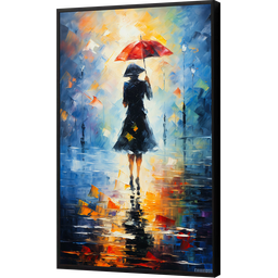Quadro Decorativo Tela Canvas Moldura Filete Abstrato Umbrela Guarda Chuva Gg - 1