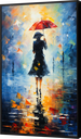 Ver imagem 1 de Quadro Decorativo Tela Canvas Moldura Filete Abstrato Umbrela Guarda Chuva Gg
