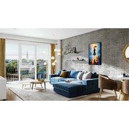 Quadro Decorativo Tela Canvas Moldura Filete Abstrato Umbrela Guarda Chuva Gg - 2