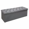Calçadeira Baú Giovana Casal 140 Cm Suede Cinza - MV Estofados Shop - 1