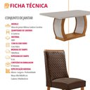Ver imagem 7 de Mesa de Jantar Milena 180cm Tampo MDF Vidro Canto Copo com 6 Cadeiras Carolina
