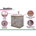 Ver imagem 6 de Conjunto Banheiro c/Espelho Milano/Monet 80cm Cimento MGM