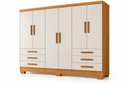 Ver imagem 2 de Guarda Roupa Casal MDP Dakar 6PTS 6GAV Marrom/Cinamomo Fendi