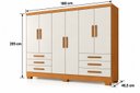 Ver imagem 3 de Guarda Roupa Casal MDP Dakar 6PTS 6GAV Marrom/Cinamomo Fendi