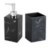 Kit Banheiro Preto Decorado Lavabo Moderno Mármore Porcelana - 1