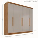 Ver mais imagens de Guarda Roupa Casal Modulado de Canto 11 Portas de Bater 4 Gavetas MDP Cinamomo-Off White Multimó