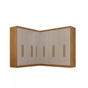 Ver imagem 4 de Guarda Roupa Casal Modulado de Canto 11 Portas de Bater 4 Gavetas MDP Cinamomo-Off White Multimó