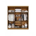 Ver imagem 6 de Guarda Roupa Casal Modulado de Canto 11 Portas de Bater 4 Gavetas MDP Cinamomo-Off White Multimó