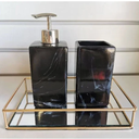 Ver imagem 4 de Kit Banheiro Preto Decorado Lavabo Moderno Mármore Porcelana:PRETO5394